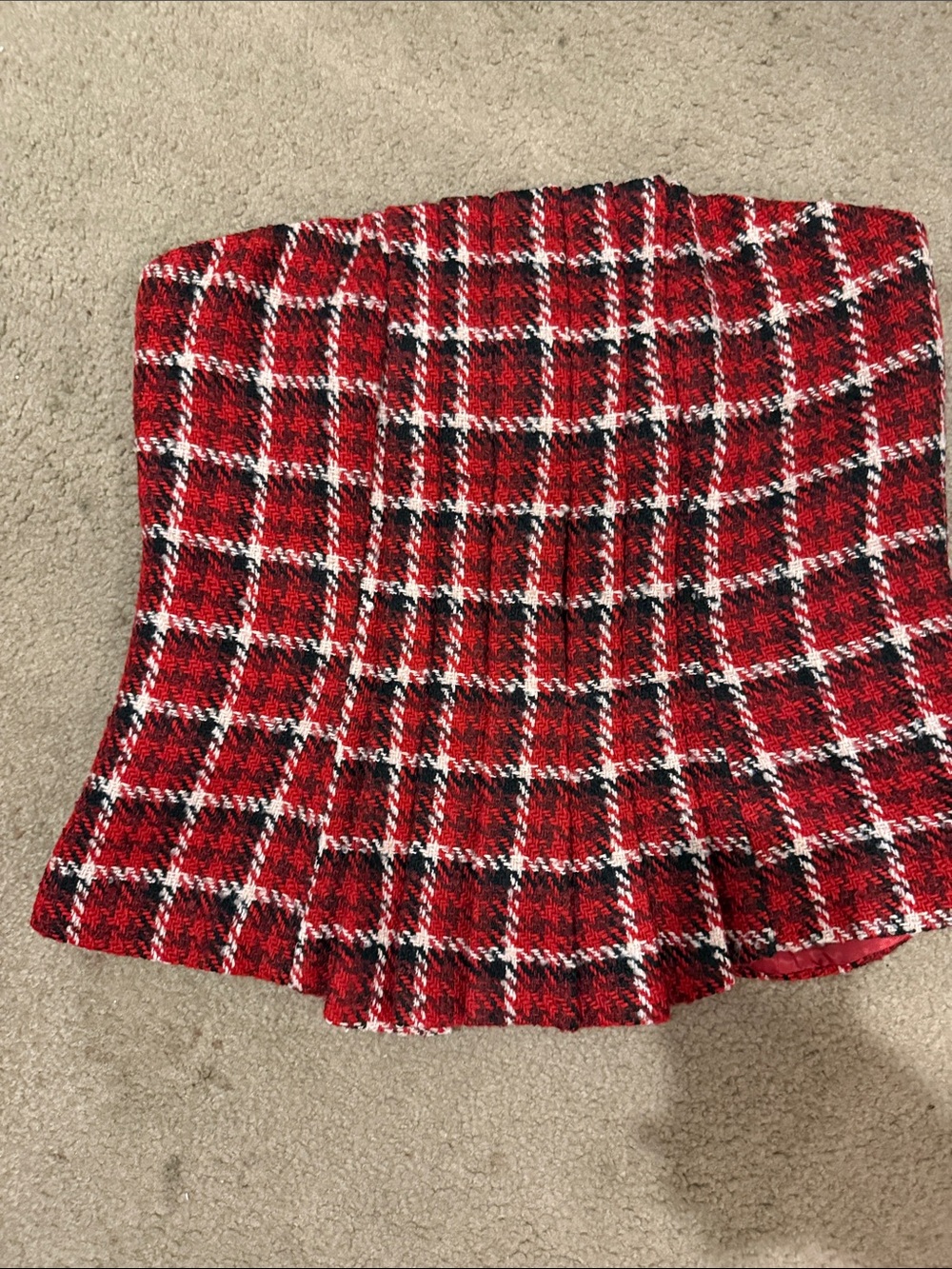 NWT! Anthropologie Mare Mare Red Plaid Pleated Tube Top